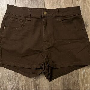 SHEIN Dark Brown High Waist Women's Shorts